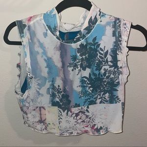 Free People Mockneck Crop Top w built in bralette